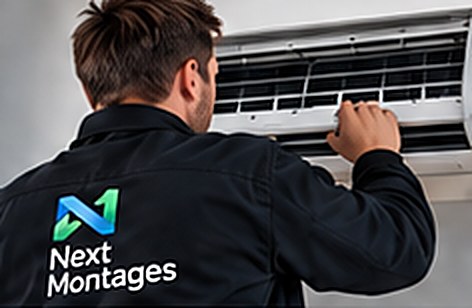 Monteur onderhoudt een airco